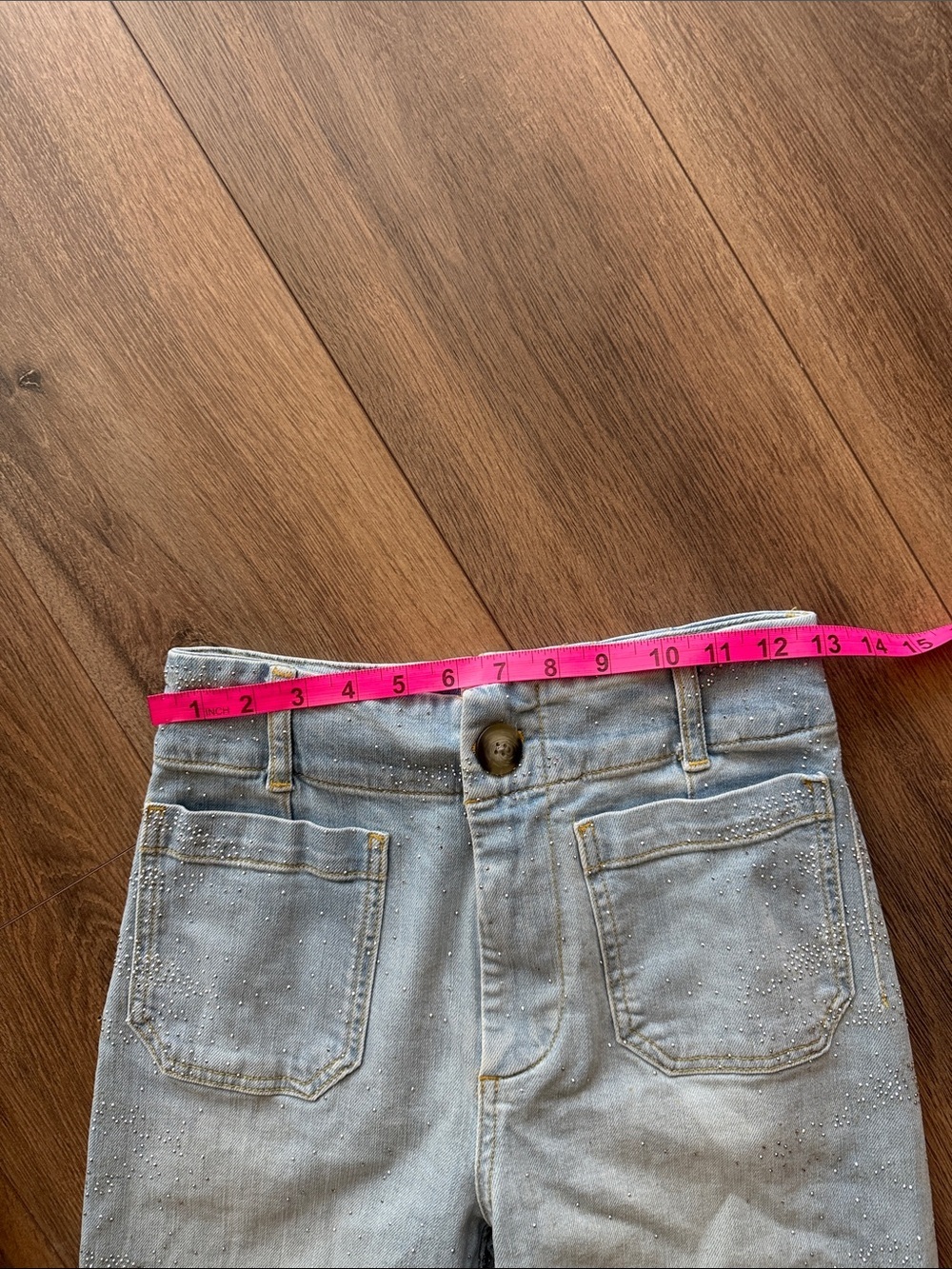 Anthropologie Maeve Collette Full Length Sparkle Jeans- size 26 - Picture 6 of 11